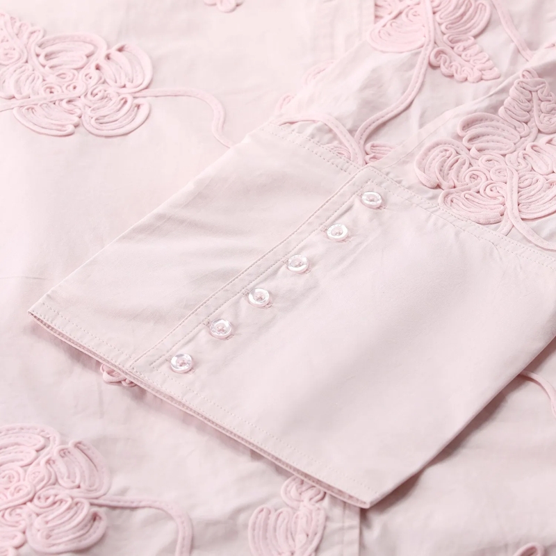 Rotate Chemisier Oversized Bluse mit Blumendetails pink(Image 4)