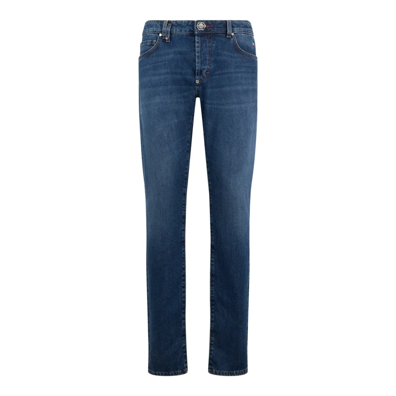 Philipp Plein Jeans mit geradem Bein Das Basismodell der 5-Pocket-Jeans zeichnet sich d dunkel-blau