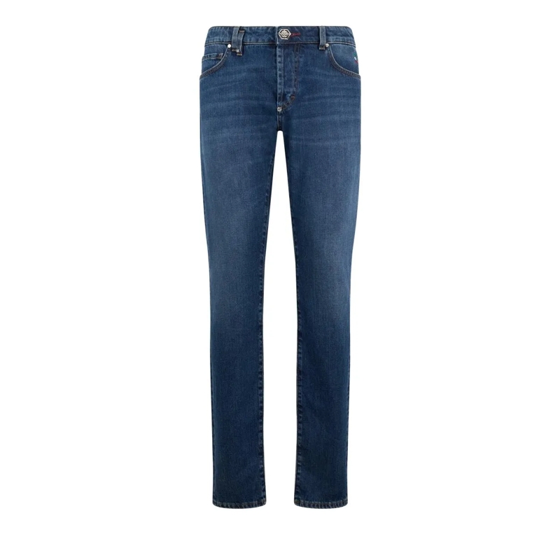 Philipp Plein Jeans Das Basismodell der 5-Pocket-Jeans zeichnet sich d dunkel-blau