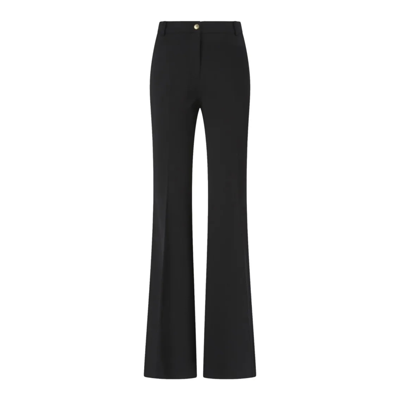 Pinko  Tailored High-Waisted Flared Trousers With Polishe Black