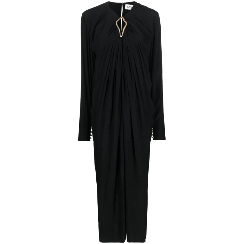 Lanvin Midikleid Cut-Out Midi Dress Black