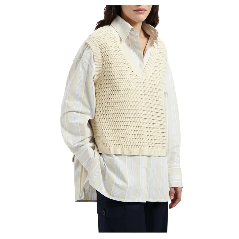 ØLÅF Sweatshirt �l�f Open Knit Vest Spencers Off White W200702 weiß(Image 3)