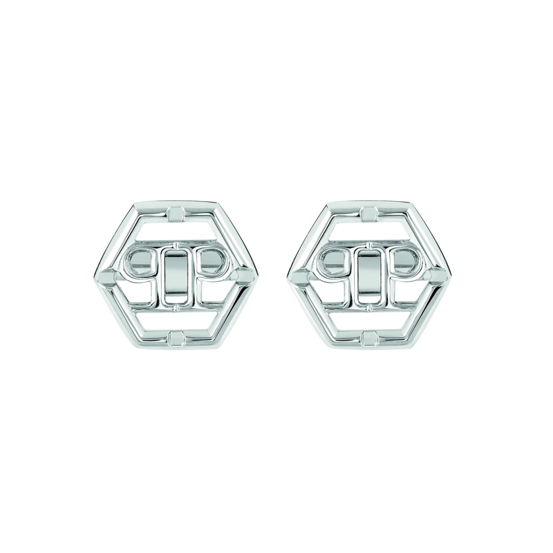 Philipp Plein Manschettenknöpfe Cufflinks Plein Icon silber