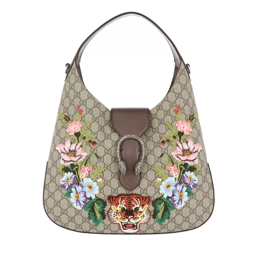 Gucci GG Supreme Dionysus Embroidered Hobo Bag Medium Brown Hoboväska