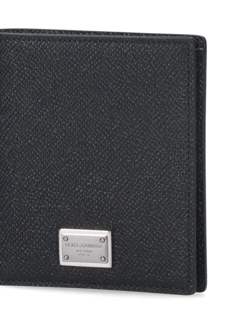 Thumbnail - Dolce&Gabbana Portemonnaies - Black Bi-Fold Wallet With Silver Logo Plate - Gr. unisize - in Schwarz - für Damen
