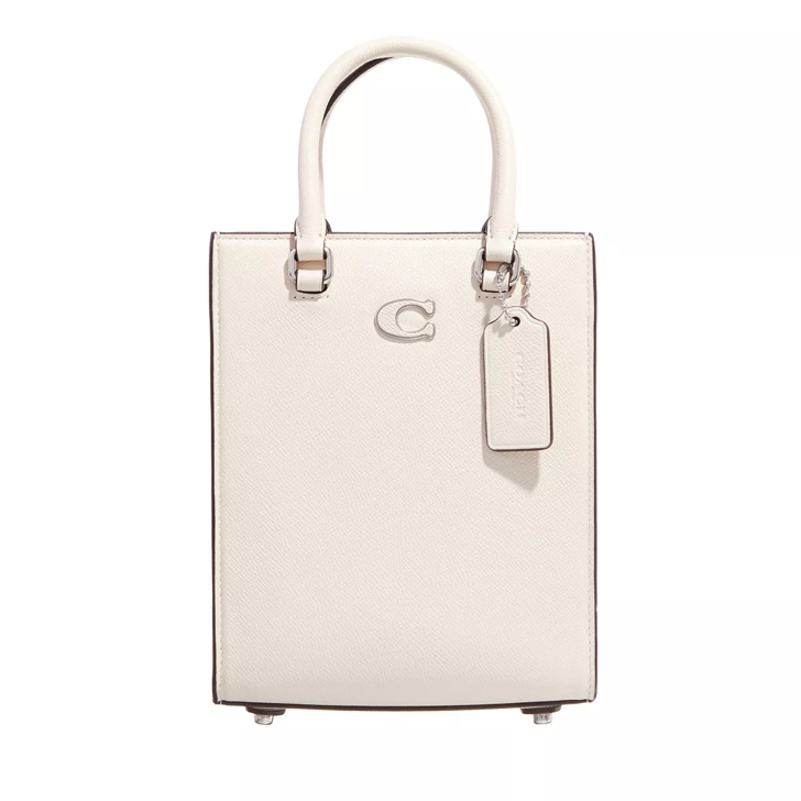 Coach Tote 16 In Crossgrain Leather Chalk Crossbody Bag