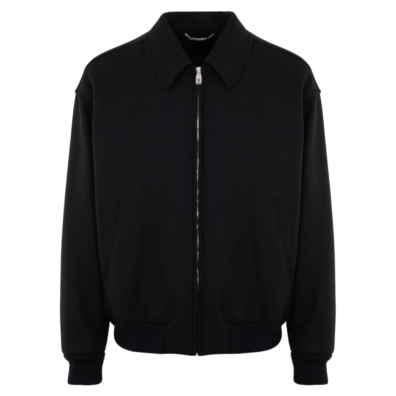 Dolce&Gabbana Doudoune Heren Woolblend Bomber BackTag Zwart blau