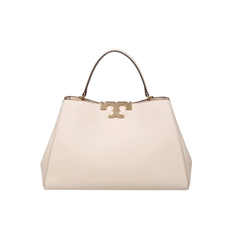 Tory Burch Tote Eleanor Satchel Leather Bag In Stone Neutrals