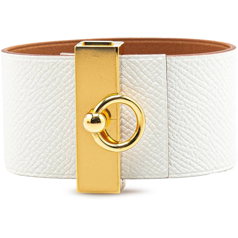 Hermès  Bicolor Epsom Reversible Illusion Bracelet MM weiß