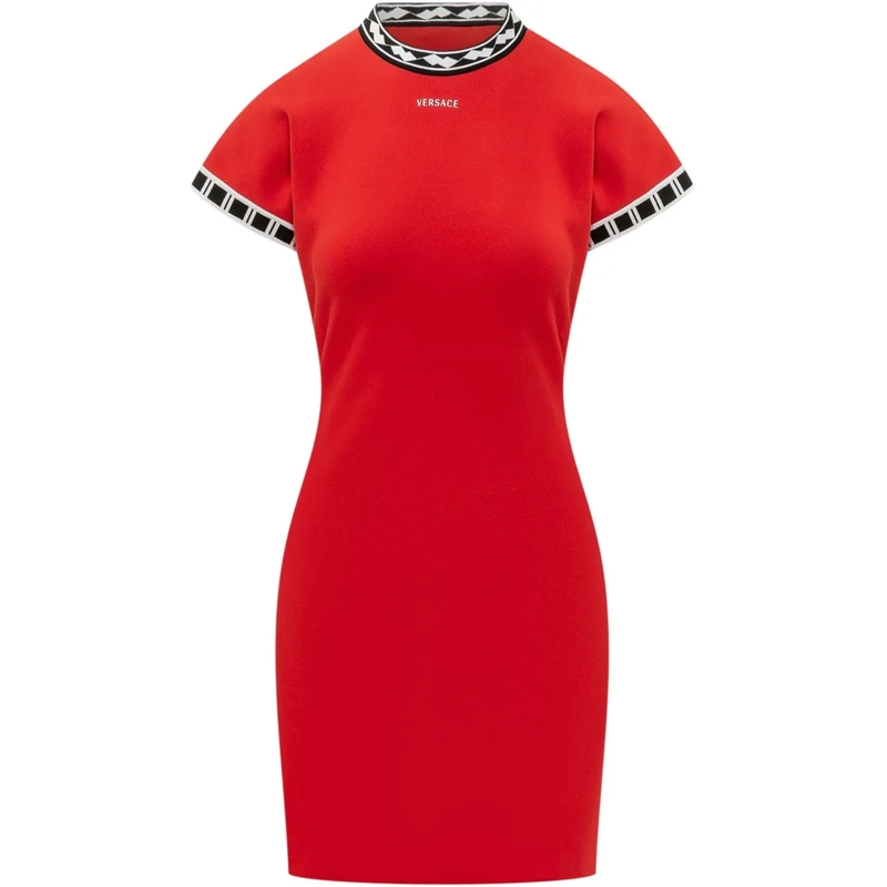 Versace Minikleid Mini Abito con Profili Geometrici rot