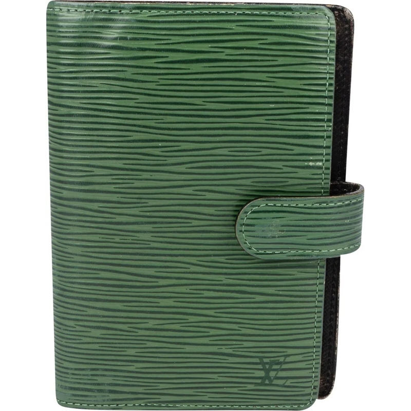 Louis Vuitton Geldbörse Louis Vuitton Green Taiga Leather Agenda PM grün