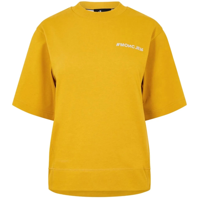 Moncler T-Shirt Grenoble Logo Embroidered T-shirt gelb