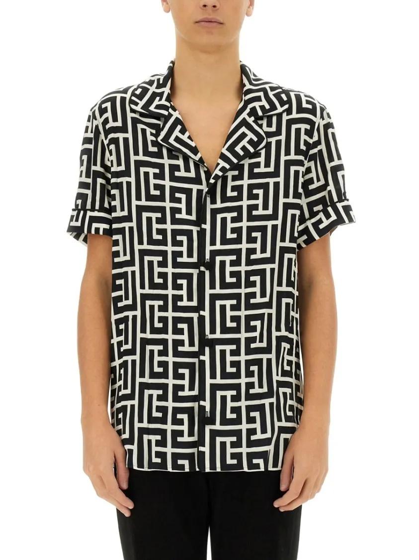 Thumbnail - Balmain - Monogram Shirt - Größe 48 - bunt