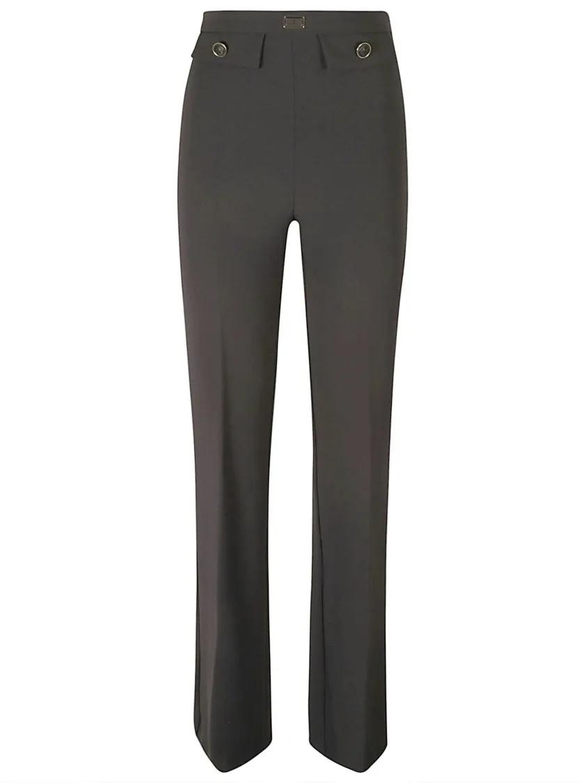 Elisabetta Franchi - Black Flared Trousers - Größe 48 - schwarz