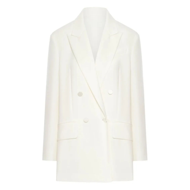 Max Mara Blazer Double-Breasted Gabardine Blazer White