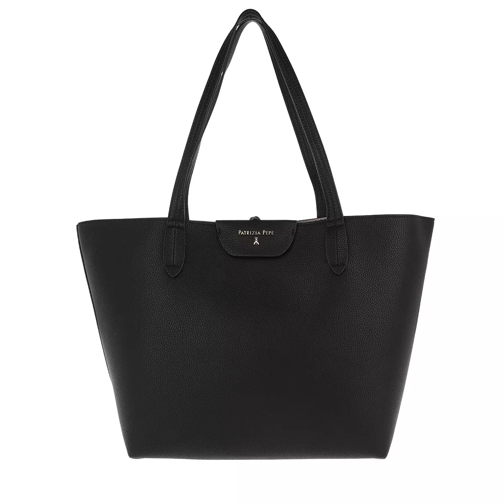 Patrizia Pepe Long Handle Shopping Bag Double Black/Beige Sac à provisions