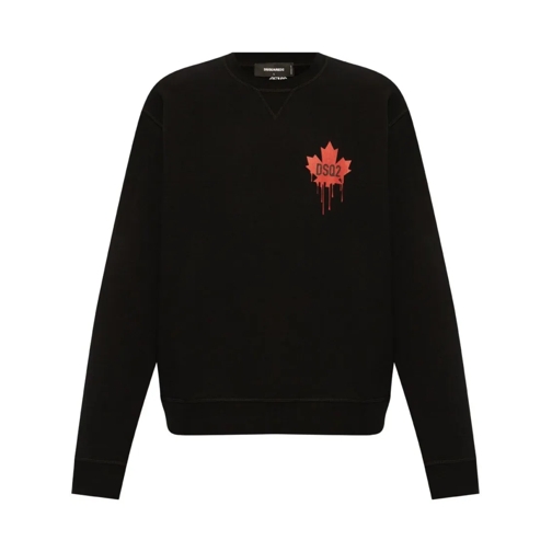 Dsquared2 Black Sweatshirt With Logo Black Sweatshirts