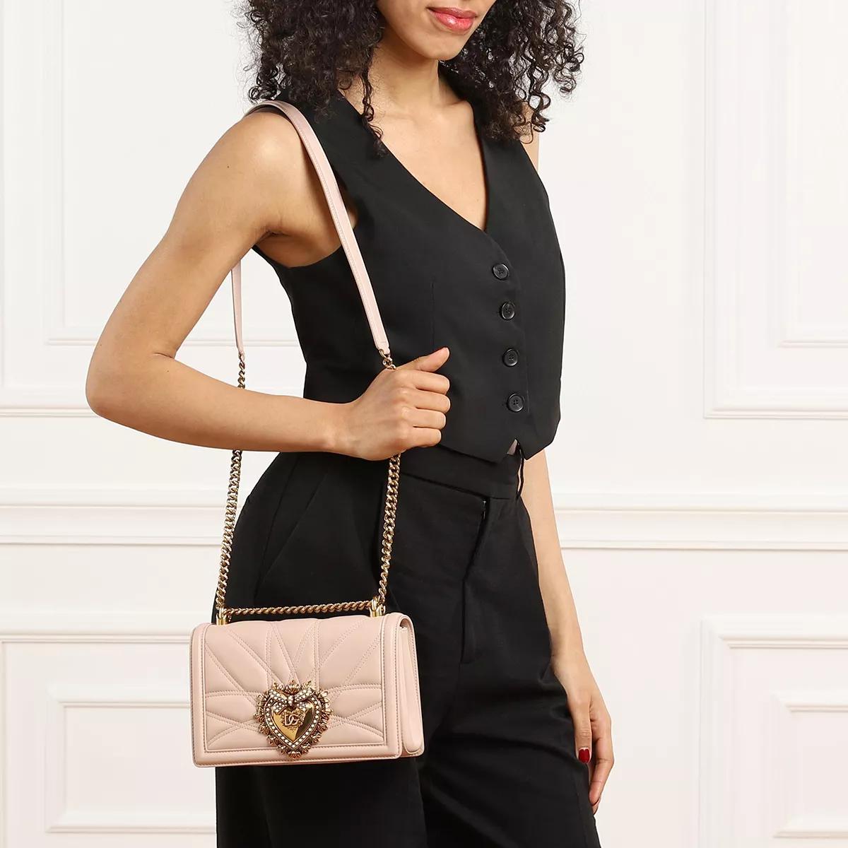 Dolce&Gabbana Devotion Matelasse Quilted Shoulder Bag Cipria