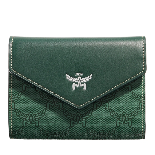 MCM Himmel Lts Small Wallet Small G0 Forest Green Vikbar plånbok