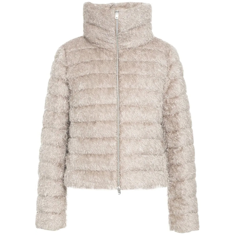 Herno Minikleid Faux fur down jacket gold