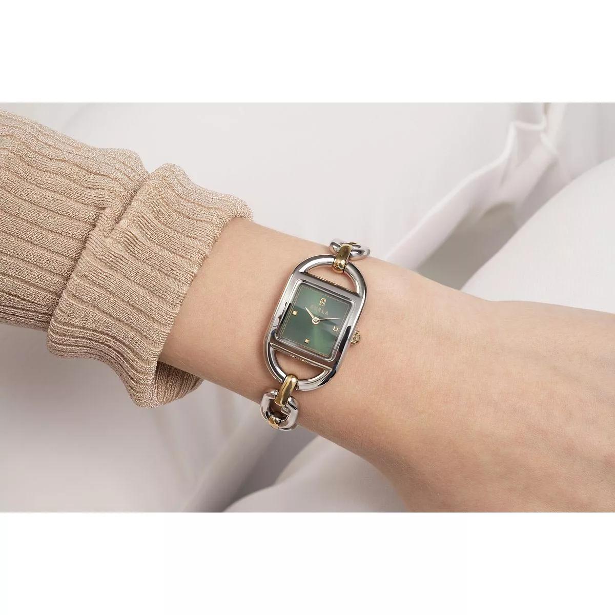 Furla Chain Square Logo Bi-colored Quartz Watch