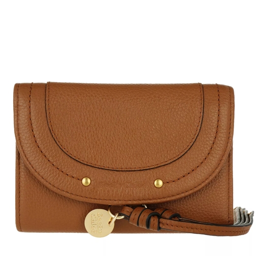 See By Chloé Compact Wallet Leather Caramel Portemonnaie mit Überschlag