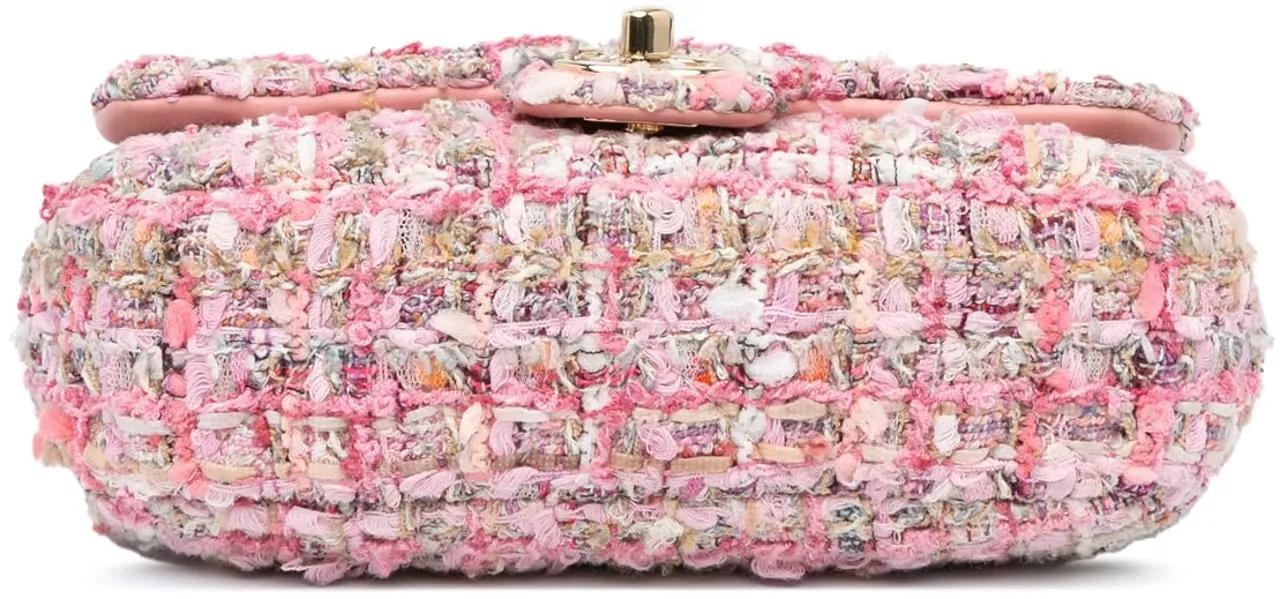 Chanel Totes & shoppers Mini Tweed Pearl Top Handle Flap in poeder roze