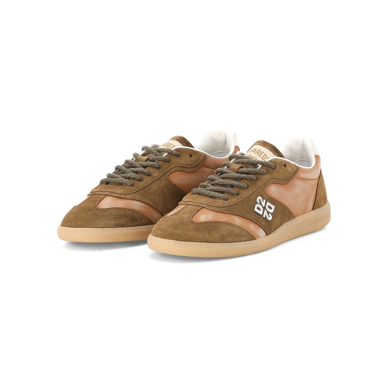 Dsquared2 Schnürschuhe Sneaker Rebels aus Veloursleder braun