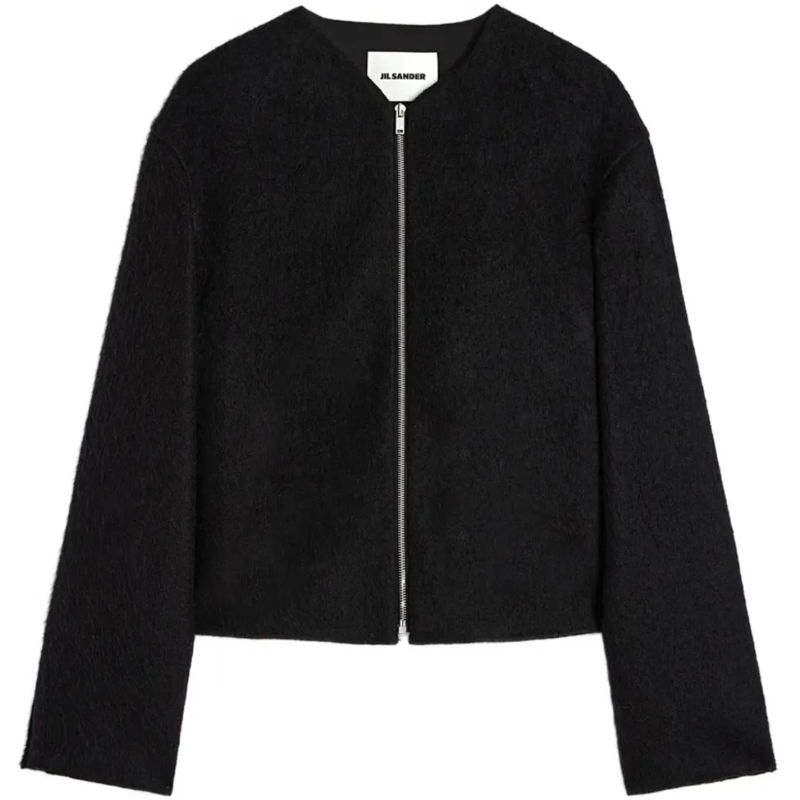 Jil Sander Daunenjacke Zip Up Jacket Black schwarz