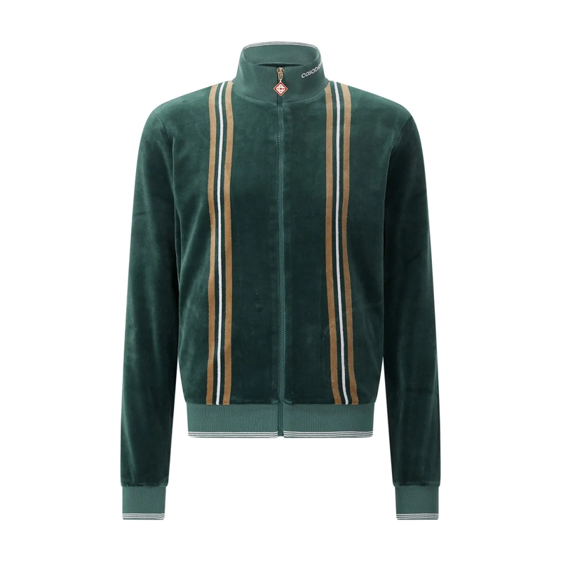Casablanca Strickjacke Sweatjacke aus Baumwoll-Mix grün