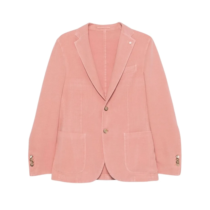 Luigi Bianchi Blazer Salmon Pink Cotton Jacket Pink