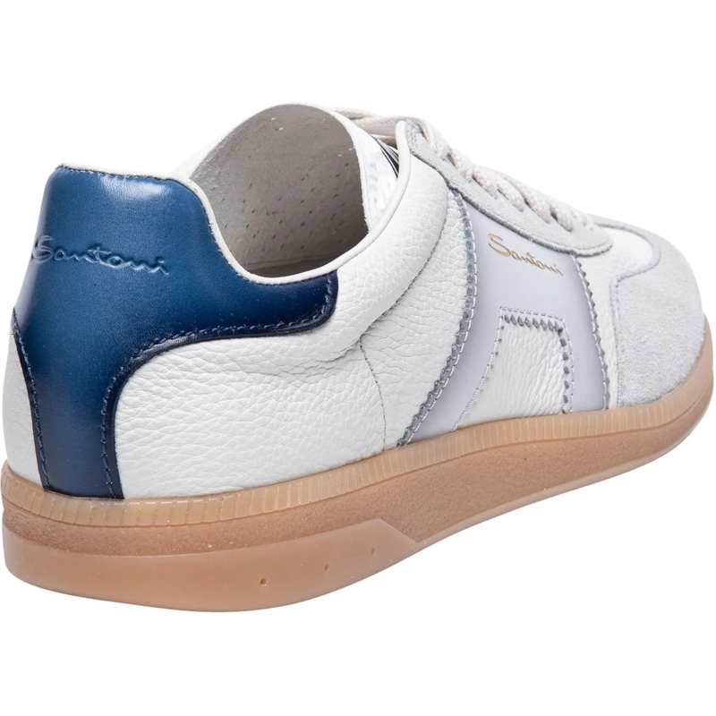 Santoni Schnürschuhe Heren DBS Olympic Sneaker Wit/Grijs Weiß(Image 4)