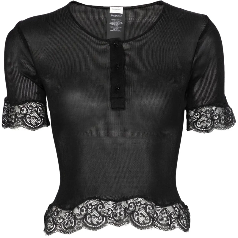 Saint Laurent T-Shirt T-Shirts And Polos Black schwarz
