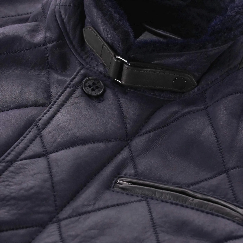 Werner Christ Übergangsjacke Lederjacke David Dunkelblau(Image 5)