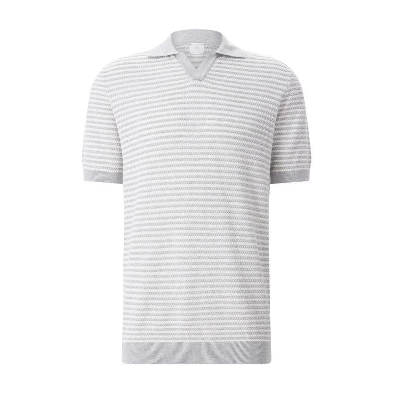 Eleventy Poloshirt Poloshirt aus Baumwolle grau