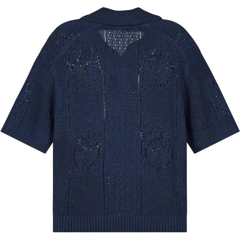 ØLÅF Poloshirt Olaf Face Logo Knit Polo Polos Donkerblauw M240702 blau(Image 2)