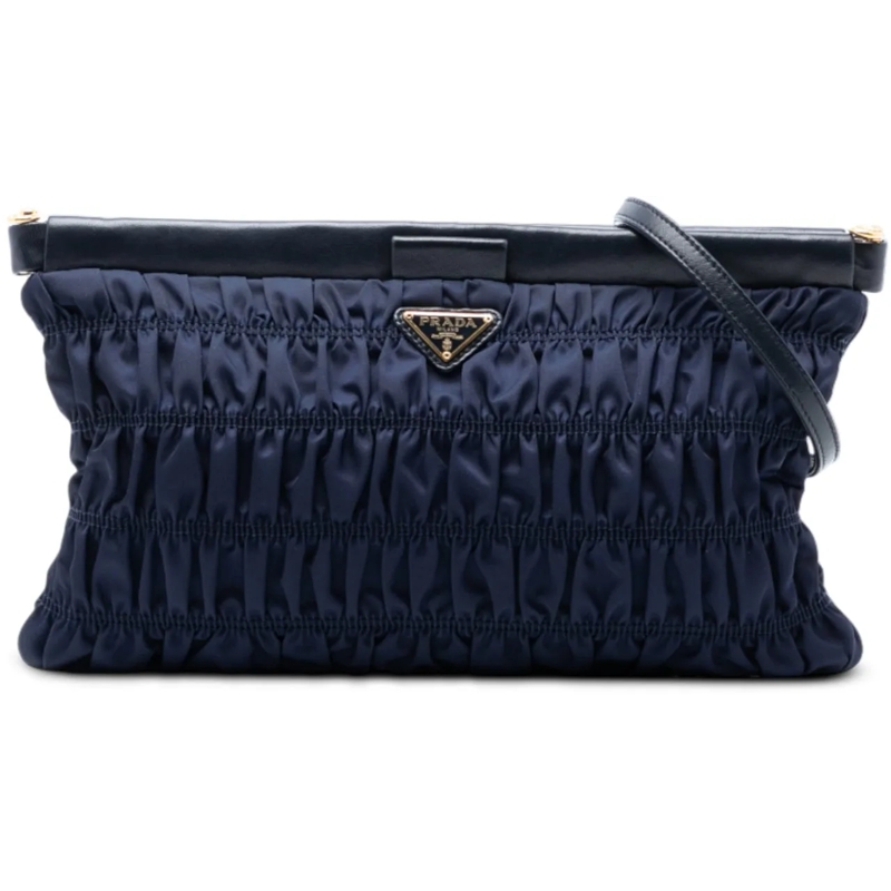 Prada Schultertasche Tessuto Gaufre Crossbody blau