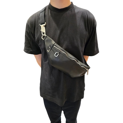 Rick Owens Rucksack Sac banane small Geo Bumbag noir cuir lisse Rick O schwarz