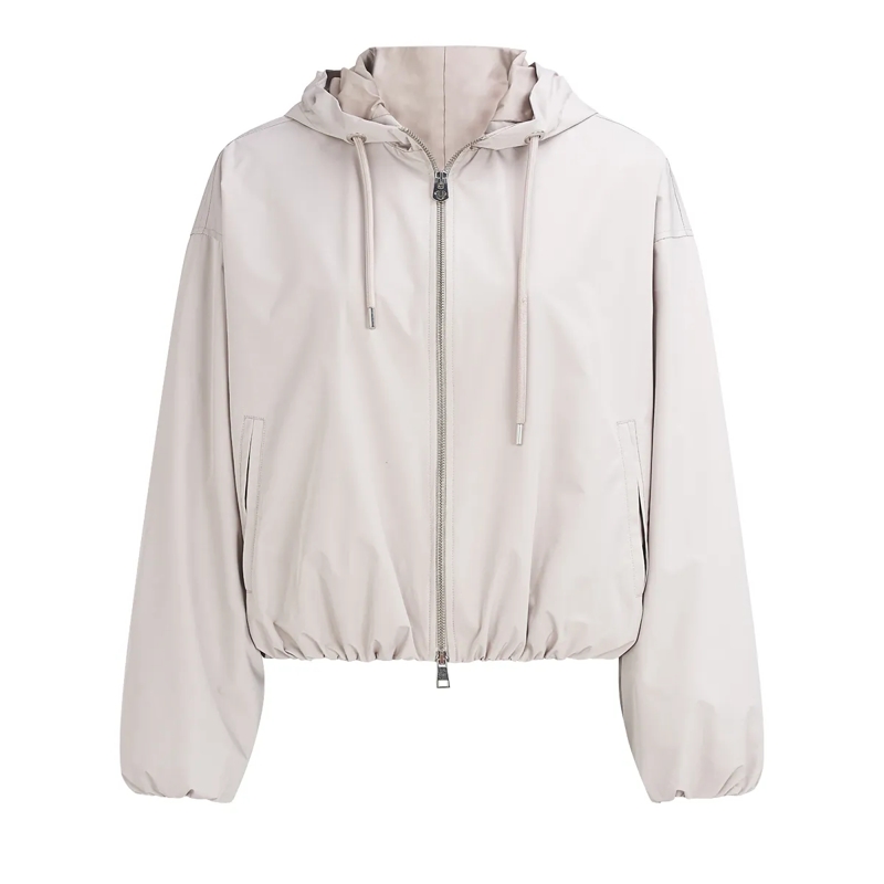 True Religion Übergangsjacke - Lange Ärmel- Oversize-Schnitt- Balloon-Ärmel- beige