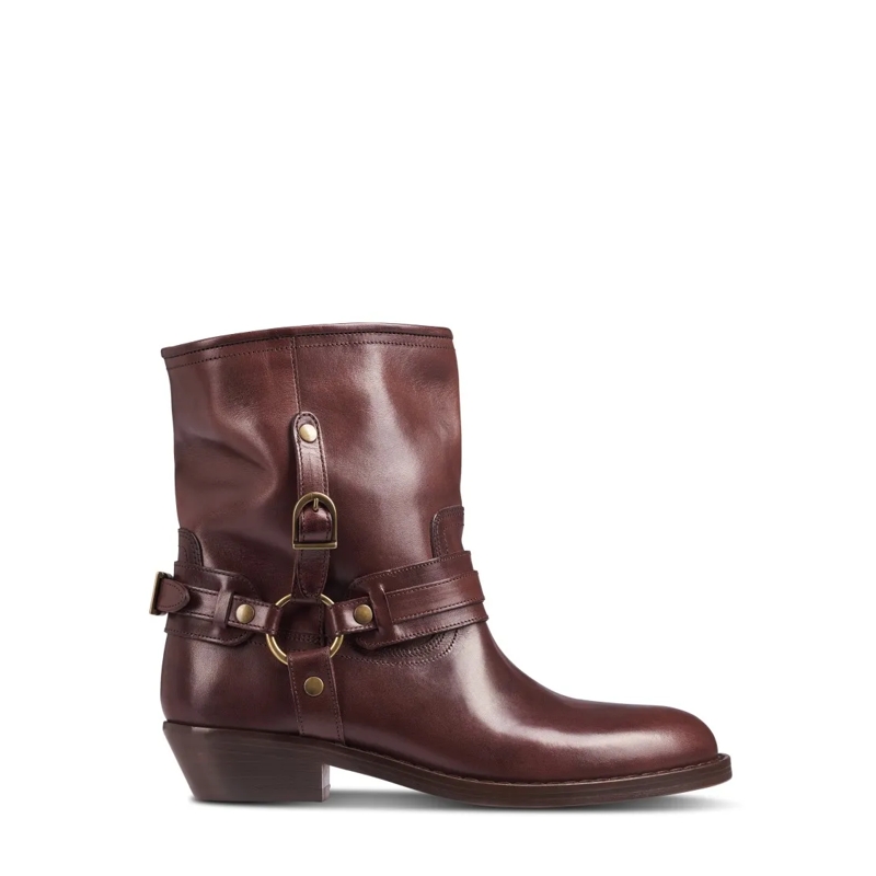Isabel Marant Bottes de motard Brown Boots With Slouched Shaft And Decorative Str Brown
