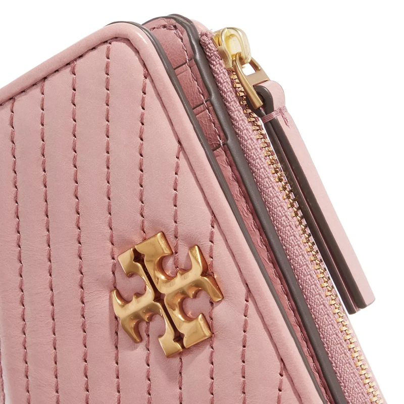 Tory Burch Bi-Fold-Portemonnaie Kira Moto Quilt Bi-Fold Wallet Pink Magnolia(Image 4)