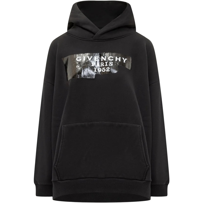 Givenchy Gilet Felpa Nera con Logo Stampato schwarz