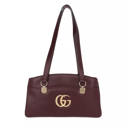 Gucci Arli Large Top Handle Bag Leather Burgundy Rymlig shoppingväska