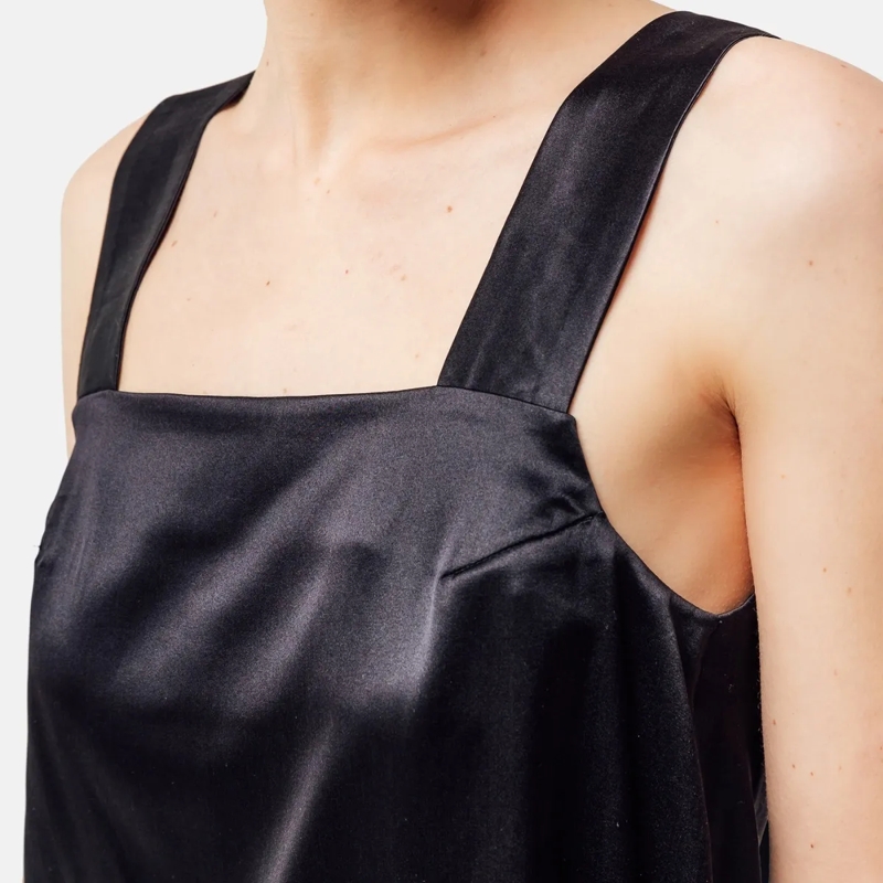 Helene Galwas Top Tanktop aus Seidensatin ALBINARE schwarz(Image 4)