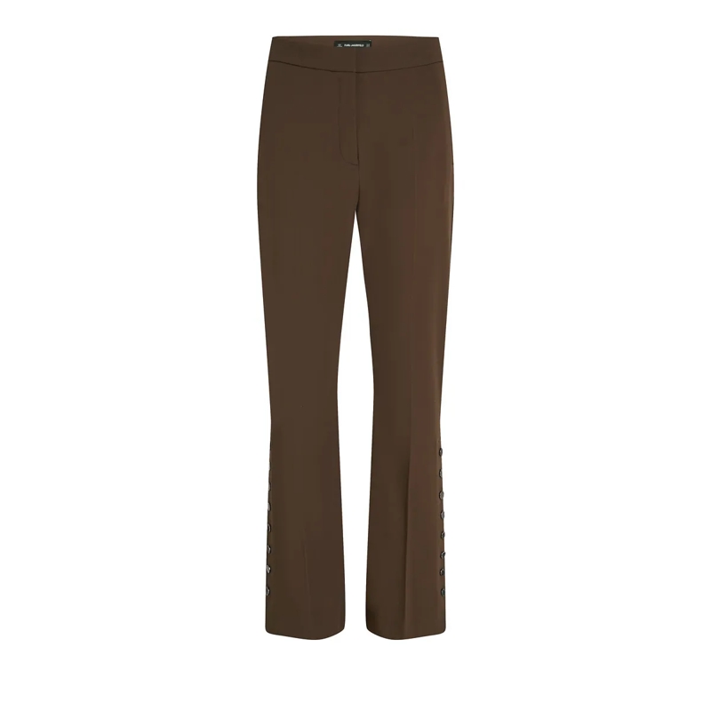 Karl Lagerfeld Anzugshose Hose mit Druckknöpfen Hose braun