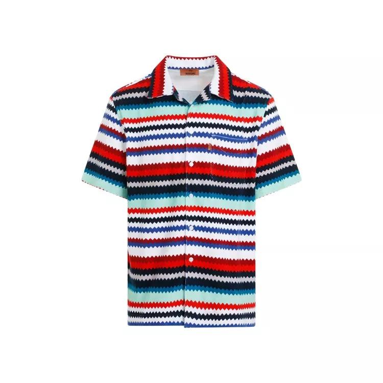 Missoni - Red Blue Cotton Shirt - Größe XL - multi