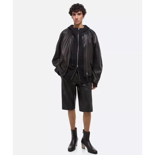 Helmut Lang HELMUT LANG Schwarzer Lederbomber mehrfarbig 