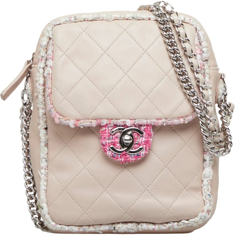Chanel Schultertasche Elegant Tweed Crossbody rose