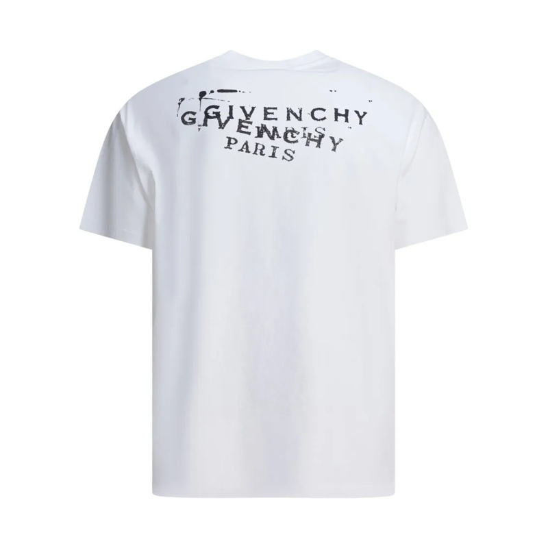 Givenchy T-Shirt Cotton T-Shirt With Distressed Logo Prints White(Image 2)