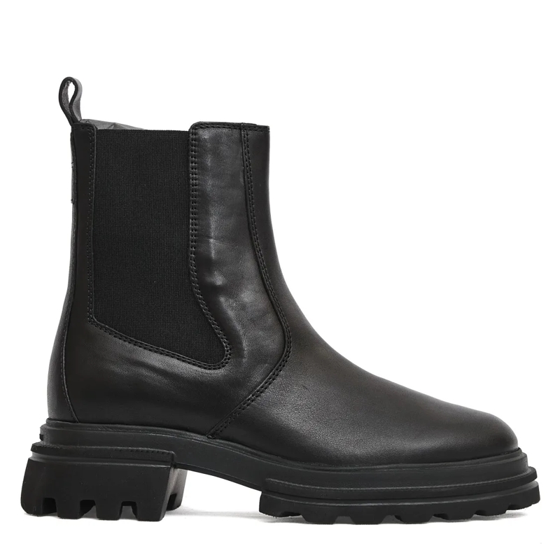 Hogan Stiefel Smooth Leather Chelsea Boots Black